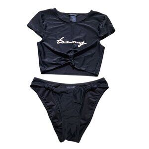 Tommy Hilfiger Women's Tank Top & bikini Bottom swimsuit Medium Navy